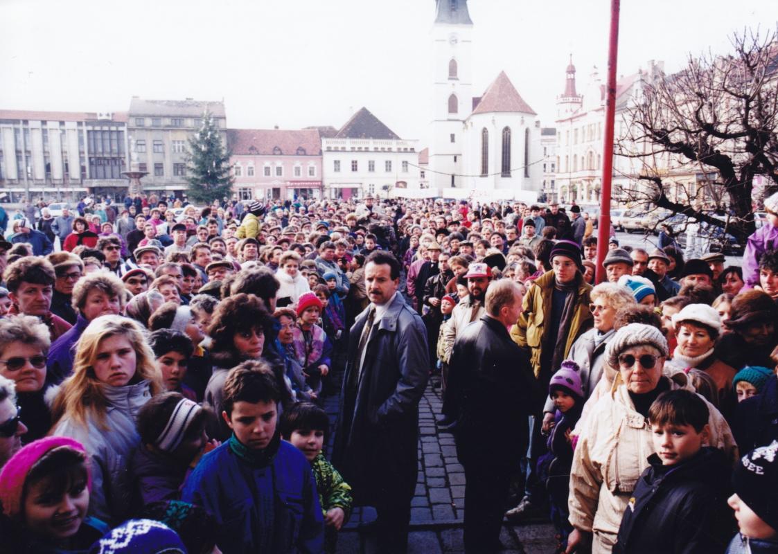 Fotografie z návštěvy prezidenta Václava Havla ve Vodňanech