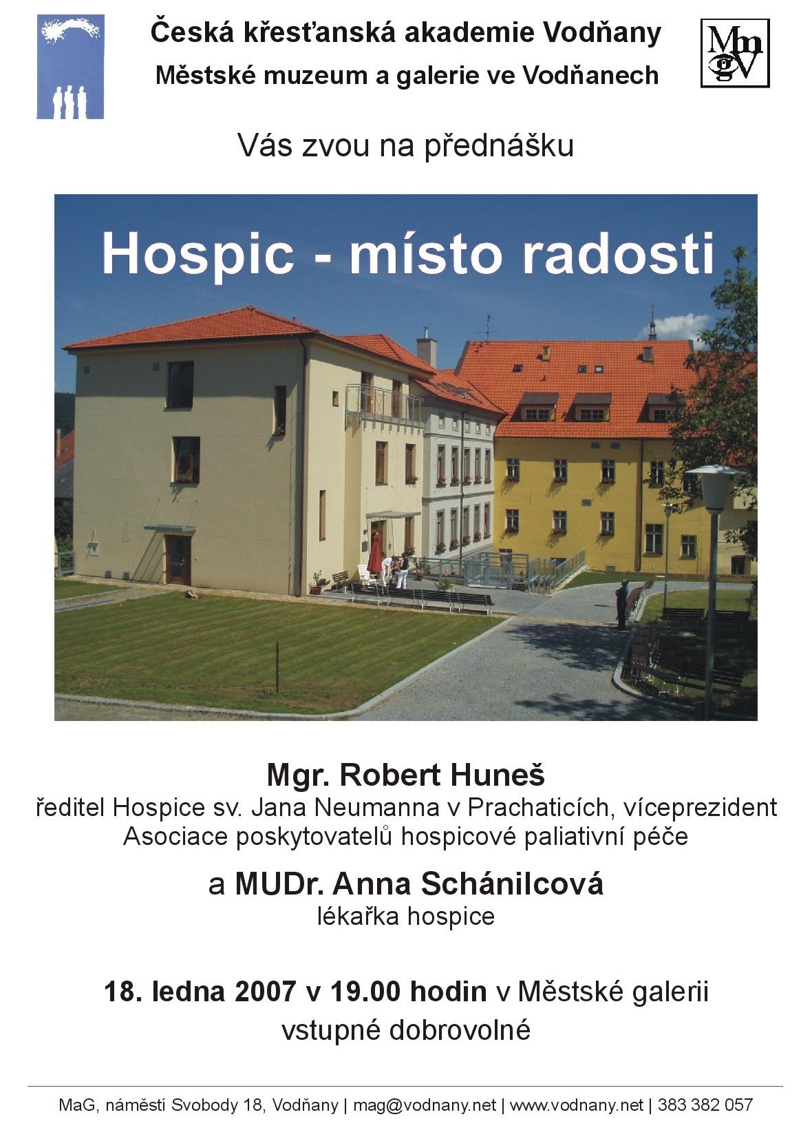 Plakát - Hospic - místo radosti