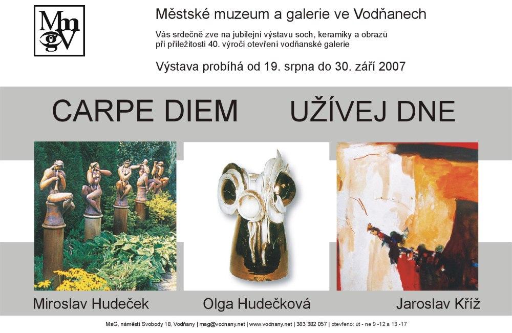 Plakát - Olga Hudečková - keramika, Miroslav Hudeček - sochy, Jaroslav Kříž - obrazy