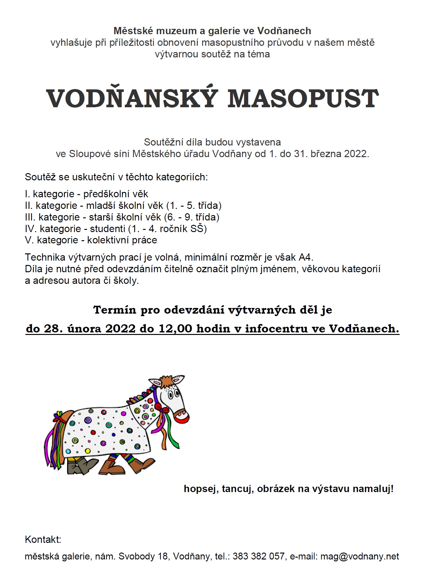 Obrázek - Výtvarná soutěž na podporu Vodňanského masopustu