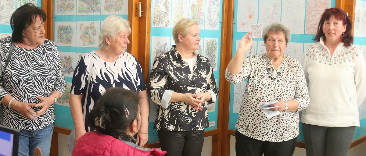 Obrázek - Fotografie ze&nbsp;setkání na&nbsp;výstavě Relaxační kresby členek Protivínského vlastivědného klubu