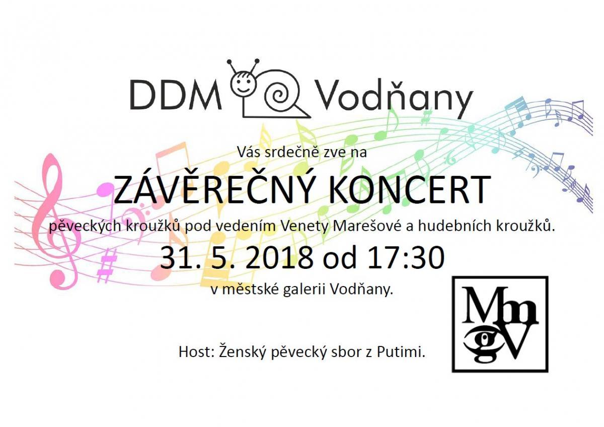 Plakát - Závěrečný koncert pěveckých a hudebních kroužků DDM Vodňany