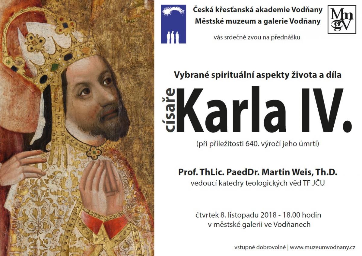 Plakát - Vybrané spirituální aspekty života a díla císaře Karla IV.
