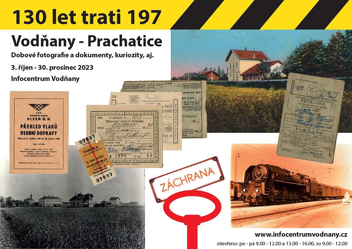 Plakát - 130 let železnice Číčenice - Prachatice