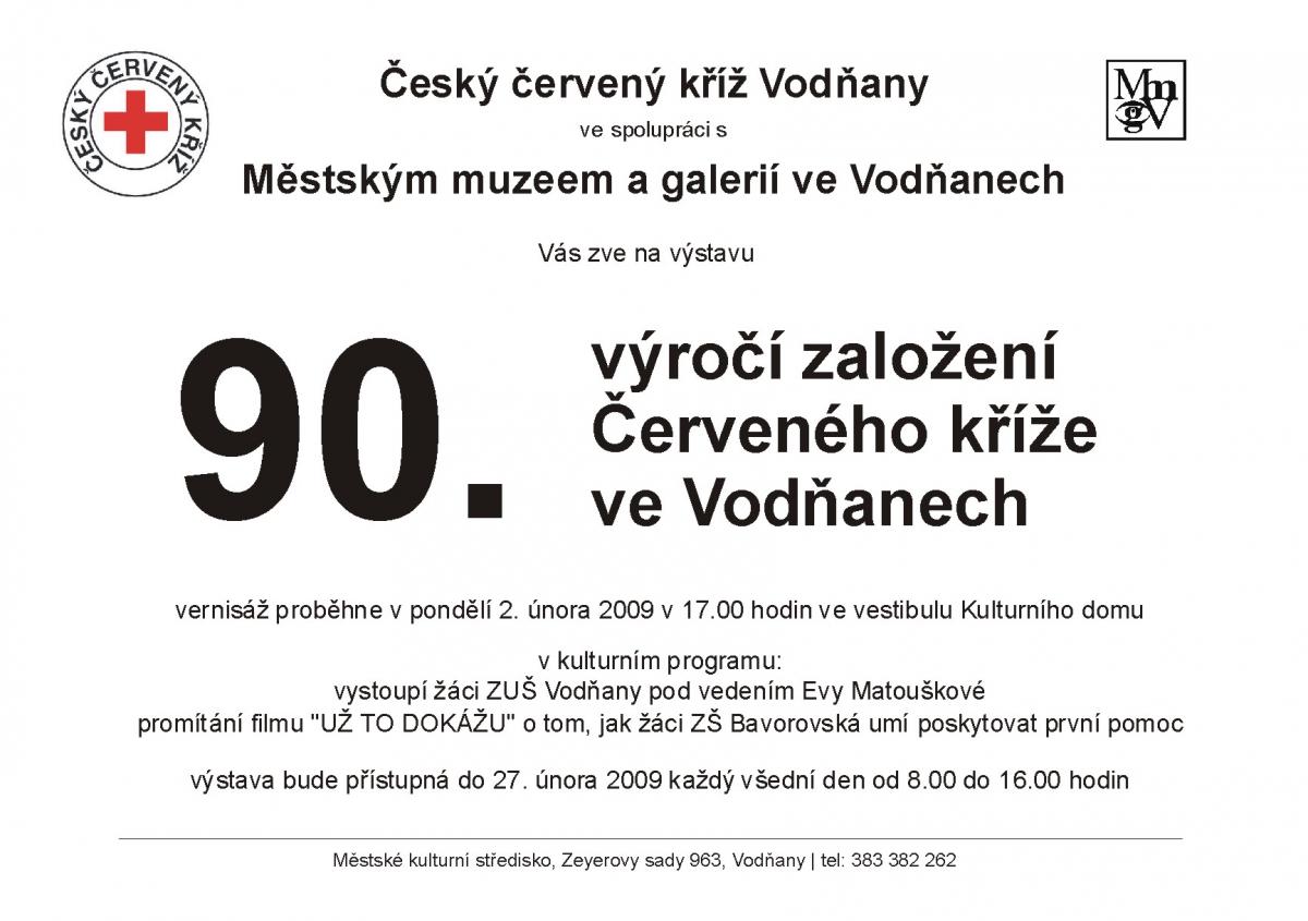 Plakát - 90. výročí založení Červeného kříže ve Vodňanech