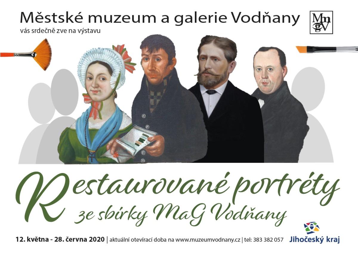 Plakát - Restaurované portréty ze sbírky MaG Vodňany