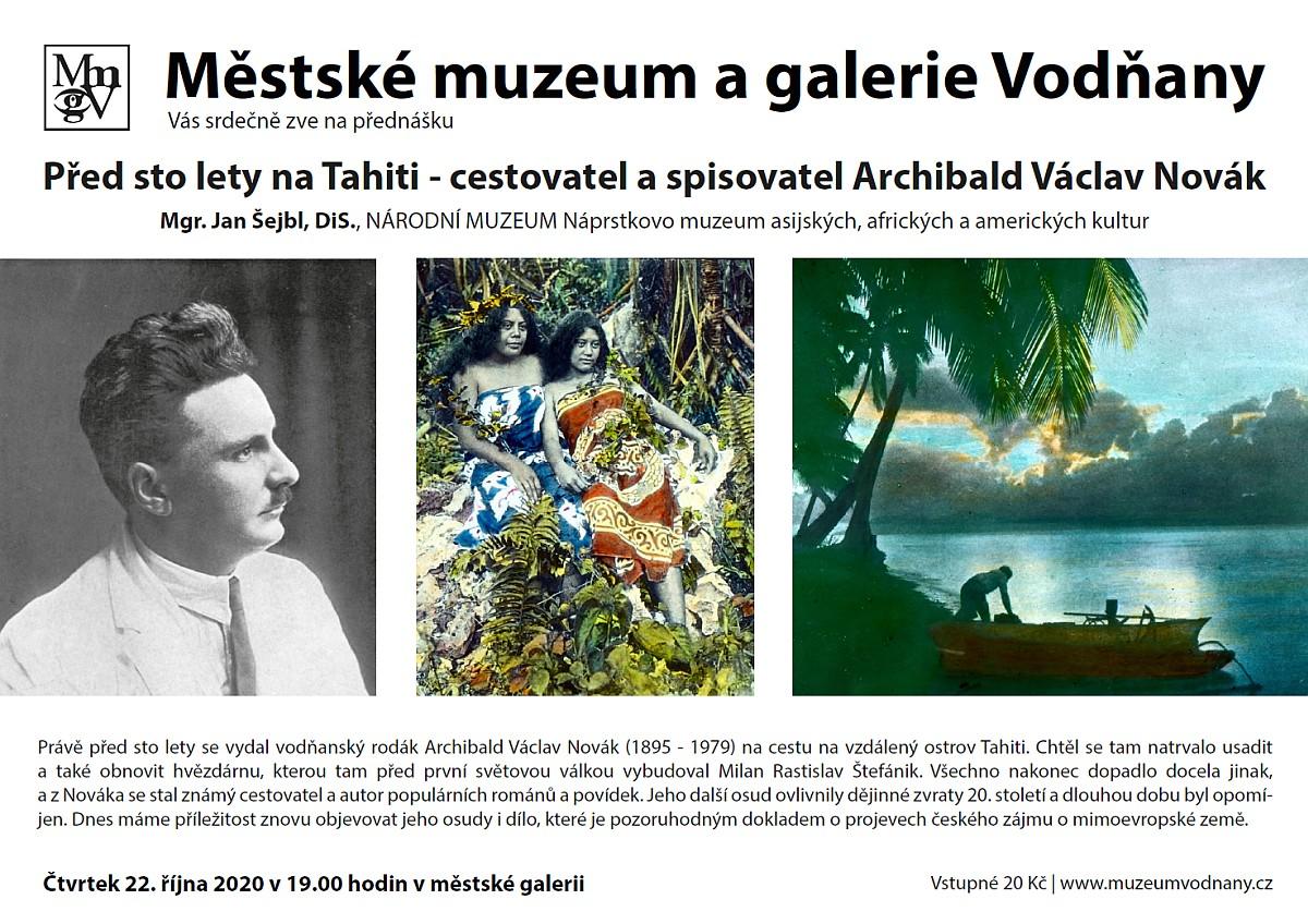 Plakát - Před sto lety na Tahiti - cestovatel a spisovatel Archibald Václav Novák