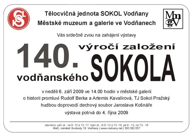 Plakát - 140. výročí Sokola ve Vodňanech
