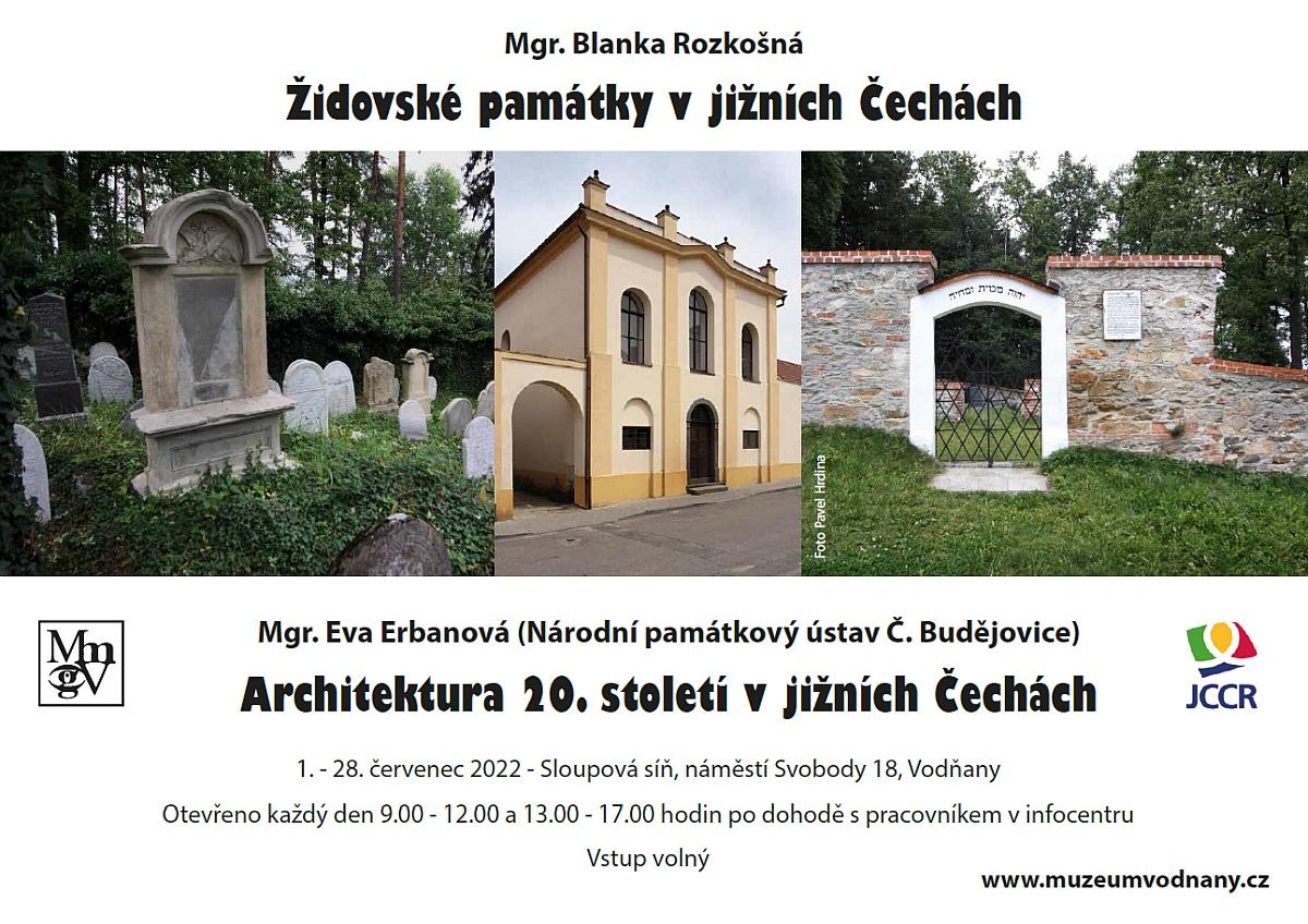 Plakát - Židovské památky v jižních Čechách / Architektura 20. století v jižních Čechách