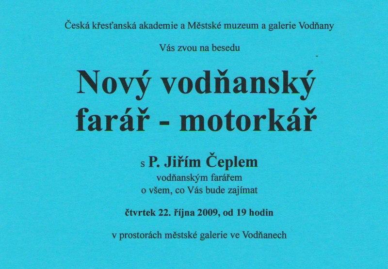 Plakát - Nový vodňanský farář - motorkář