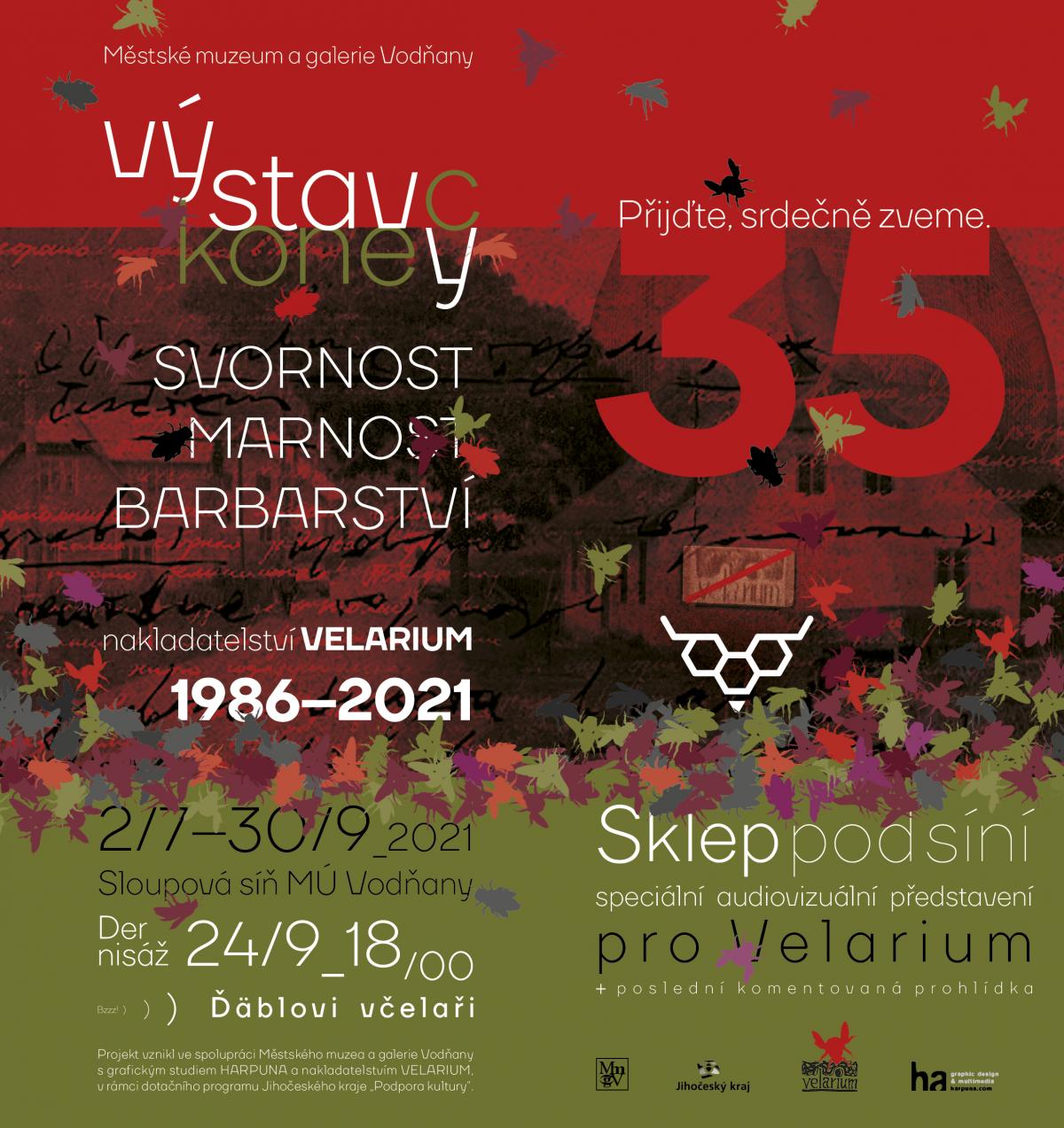 Plakát - Kulturní tečka za výstavou nakladatelství Velarium :: svornost / marnost / barbarství po 35 letech