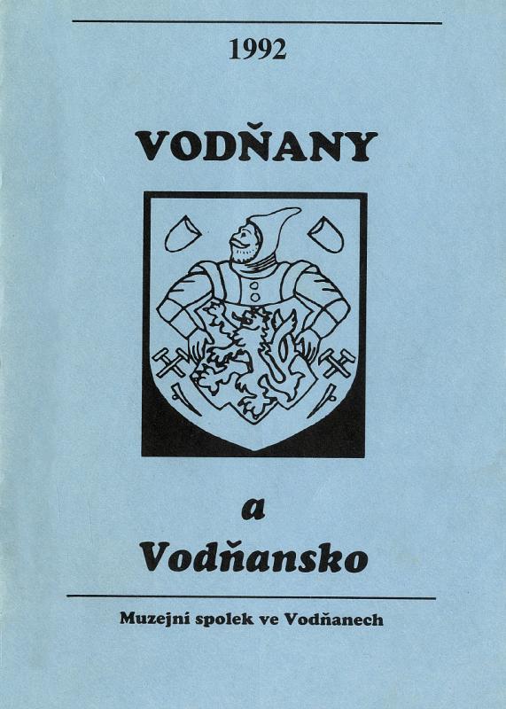 Obálka Sborník Vodňany a Vodňansko č. 1/1992